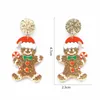 Dangle Brincos 2024 Natal Glitter Gingerbread Man Acrílico Encantos Gota Bonito Meninas Festa Jóias Presentes Atacado Aretes