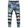 メンズPPジーンズデザイナージーンズファッション苦しんでいるリッピングバイカーレディースデニム貨物刺繍男性パンクパンツD-K29
