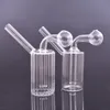 New cheapest mini glass oil burner bong with clear pyrex thick glass oil burner water pipe recycler ashcatcher bong best Promotional gifts