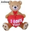 wholesale Joli ours en peluche gonflable de 8 mH (26 pieds) avec souffleur pour la Saint-Valentin avec décoration d'explosion de cour en forme de coeur d'amour