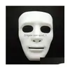 Party Masks Fankasi Halloween Mask Diy Scary Solid Color fl Face Cosplay Masquerade Mime Ball Costume Drop Delivery Home Garden Fest DHFMS