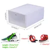 20Pcs Transparent Shoe Box Shoes Organizers Plastic Thickened Foldable Dustproof Storage Box Stackable Combined Shoe Cabinet 240125