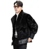 Leather and Fur Integrated Mens Tuscan Coat Designer Autumn/winter Genuine Wool Trend 39VU