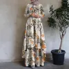 Etniska kläder 2024 Dubai Turkiet Maxi Sundress Zanzea Women Vintage Floral Printed Abaya Hijab Dress Muslim Islamic Robe Loose Dresses