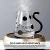 Vinglassko Ko Glas vatten kanna med kopp 500 ml V-formad mun värmebeständig söt klar bärbar för hemmakontoret