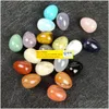 Stone Polished Egg Shape Loose Reiki Healing Chakra Natural Ball Bead Palm Quartz Mineral Crystal Tumbled Gemstones Hand Piece Home Dhqpg LL