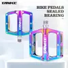 bicycle pedals TANKE TP-20 ultralight aluminum alloy colorful hollow anti-skid bearing mountain bike accessories MTB foot pedals 240129