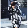 Gd Quan Zhilong Stesso Stile Pelliccia di Visone Cappotto da Uomo Super Lungo Inverno Hip Hop Bello Sopra Il Ginocchio Trench 0TG6