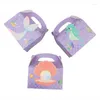 Gift Wrap 10Pcs Mermaid Portable Candy Box Underwater World Favor Biscuit Cake Baking Packaging Bags Wedding Birthday Party Decor