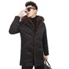 Vinddesigner Winter Parker Mens Mid Length Mink Coat med amerikansk tvättbjörn päls krage huva mpj5