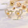 Stud 925 prata ol doce amor coração brincos moda brilhando cristal bling diamante 18k ouro luxo pérola designer brincos brincos brinco jóias presente 2024