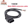 Conector macho de 16 pinos para adaptador de extensão ELM327 Cabo OBD OBDII EOBD ODB2 16 pinos 2 abertura do adaptador