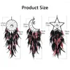 Decorative Figurines Dream Catchers Handwoven Nordic Style Vintage Bedroom Feather Wall Hangings Home Decor Moon Star Dreamcatchers