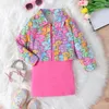 Clothing Sets CitgeeAutumn Kids Toddler Girl Fall Outfits Sleeveless Cami Dress Long Sleeve Print Jacket Set Clothes