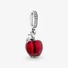 100% 925 Sterling Silver Murano Glass Red Bpple Dangle Charms Fit Original Europeisk charmarmband Fashion Women Wedding Engagemen251B