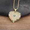 Pendant Necklaces Nidin Arrival Romantic Heart Shape Colorful Color Cubic Zirconia CZ Lucky Wedding Jewelry Party Gifts Necklace
