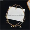 Gouden armband en parelketting set luxe damesontwerper eenvoudige liefdeshartbrief vintage bloem bruiloft droplevering €1Km