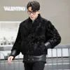 Leather and Fur Integrated Mens Tuscan Coat Designer Autumn/winter Genuine Wool Trend 39VU