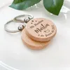 10pcs Personalized Wood Christening Keychains Key Ring Souvenir Customized Baby Baptism Party Favor Wooden Key Chain Giveaway 240118