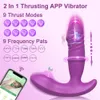 Bluetooth -appsträngande vibrator för kvinnor Dildo Telescopic Pats G Spot Clitoris Stimulator Remote Butt Plug Sex Toy för par 240130