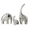 Vases Modern Jingdezhen Silver-plated Ceramic Elephant Home Crafts Living Room Wine Cabinet TV Housewarming Gift Ornaments