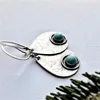 Orecchini pendenti Ciondolo goccia di smeraldo intarsiato stile vintage con motivo impronta Gioielli femminili Accessori regalo per banchetti per feste