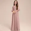 Girl Dresses Chiffon Pageant For Girls Flower Dress Junior Bridesmaid Flash Gold Fabric High End Velvet Ball Gown