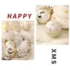 Party Decoration Pack of 16 Shatterproof Champagne Gold White Christmas Bauble Balls Ornament