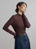 Damenpullover DUSHU Frauen Rollkragenpullover 2024 Herbst Bodenbildung Shirts Slim Langarm Tops Weibliche Winterpullover