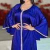 Etnische kleding Eid Moslim lange jurk Dames Effen V-hals Jalabya Dubai Abaya Marokkaanse Kaftan Elegante vestidos Feestjurken Ramadan Kaftan
