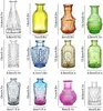 Vazen 12 stuks kleine vaas gekleurde knop mini-decoratieset vintage glazen fles voor bruiloft familie tafel geschenk aromatherapie