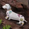 Brosches Drui 2024 Animal Dachshund Dog Brosch Fashion Pin Metal Emamel Women Kläder smycken Tillbehör Party Holiday Gifts