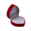 Sieradenzakjes 1/10PCS Hartvormige Ringdoos Rode Liefde Opslag Engagement Wedding Display Geschenken Houder Voor Minnaar