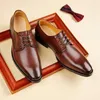 Sapatos de vestido feitos à mão homens 2024 primeira camada de couro formal negócios homens sola macia derby inglaterra pointy