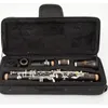Verklig bild E11 Clarinet E Flat 17 Keys Ebony Wood Nickel Plated Professional Musical Instrument med Case Free Frakt