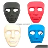 Masques de fête Fankasi Halloween Masque DIY Effrayant Couleur Solide FL Visage Cosplay Mascarade Mime Ball Costume Drop Livraison Maison Jardin Fest DHFMS