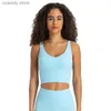 Kvinnors tankar Camis Lulu Light Support Women Croped NGTH Tank Top Four-Way Stretch Inbyggd hylla Underkläder Yoga Skjorta känner Veights Sport Brah2422