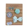 Hair Accessories Baby Headband Set Solid Knot Flower Fabric Hairbow Kids Nylon Elastic Soft Bands Handmade Girls 5pcs/lot