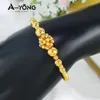 Elegant Gold Bracelet 21k Plated Bead Cuff Bangle Dubai Muslim Islamic Festival Wedding Jewelry Gift 240130