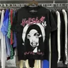 Hellstar Designer Mens Tshirt Rapper Washed Craft Craft Craft Short Top High Street Retro Hell Womans T-shirt American Lettring Foil Print Geometric Modèle