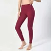 LU Yoga Legging Sexy para mujer Cintura alta 17 Movimiento de color Fiess Ejercicio elástico Diseñador Leggings Pantalones puros