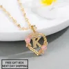 Gepersonaliseerde hart initiële ketting aangepaste AZ 26 letter hanger vergulde sieraden voor vrouwen kerstcadeaus 240119