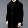 Designer High End Fur Płaszcz dla mężczyzn w średnim wieku, zimno i ciepły strój tatusi