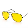 Lunettes de soleil femmes lentille jaune lunettes de conduite hommes classique pilote 2024 concepteur Vision nocturne lunettes de soleil