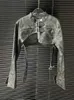 Платье из двух частей DEAT, женский комплект 2023, осень, воротник-стойка, контрастный цвет, металлическая пуговица, куртка из искусственной кожи, женский комплект из двух предметов 11XX6162 J240202