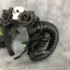 Parti Malzemeleri Şeytan Boynuz Bandı Koyun Saç Hoop Cadılar Bayramı Çiçek Kafatası Saç Bandı Gotik Sahne Tema Yaratıcı Kostüm