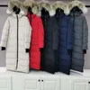 Vestes canadiennes de créateurs de l'oie de la longueur de la longueur de la longueur de la longueur en bas de parkas hiver thermages chauds chauds streetwear pour femmes