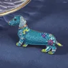 Brosches Drui 2024 Animal Dachshund Dog Brosch Fashion Pin Metal Emamel Women Kläder smycken Tillbehör Party Holiday Gifts