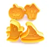 Bakning formar halloween cookie stämpel kex mögel 3d kolvskärare diy mögel kakor dekorera verktyg gratis