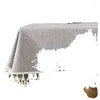 Nappe en coton et lin imperméable à l'huile, thé jetable est un rectangle_Jes5